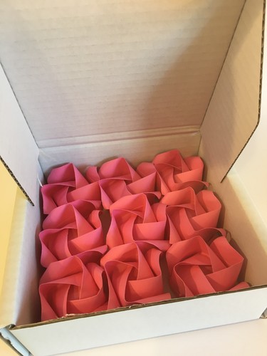 Pink origami roses - (x9), for
