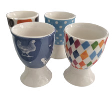 Ceramic Glazed Egg Cups Polka