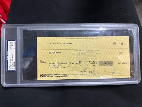 David niven signed check - david,