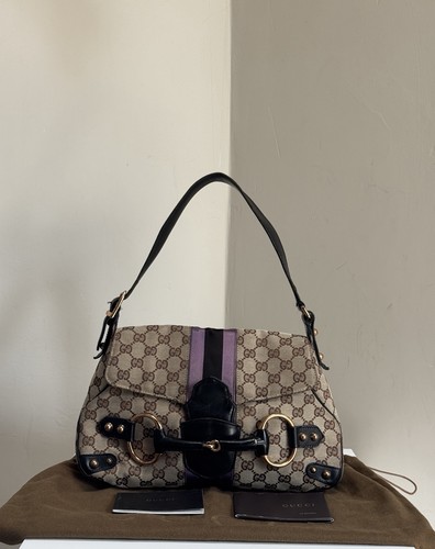 Gucci vintage canvas horsebit - gucci,