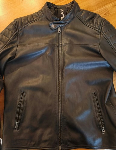 Replay leather jacket mens - mens, l