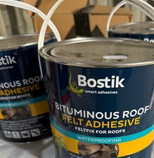 x3 Bostik Bituminous Roof Felt Adhesive Waterproofing 2.5L