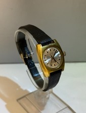 Womens Pilot Geneve Automatic Date Box Black Strap Watch