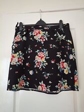 Dorothy Perkins Black Floral Stretch Polyester Mini Skirt Size 16