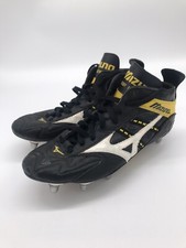 Vintage Mens Mizuno Black Leather Rugby Boots UK 8.5