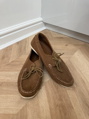 Topman brown suede moccasin - suede,