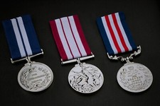 Silver Elizabeth II Military Medals. GSM, Distinguished Service, Bravery. ERII