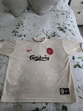 Liverpool FC 1996/97 Away Football Shirt Reebok Carlsberg 46-48 in