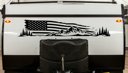 Mountain american flag vinyl - mountain,