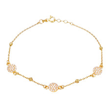 22ct Gold Dainty Beaded Triple