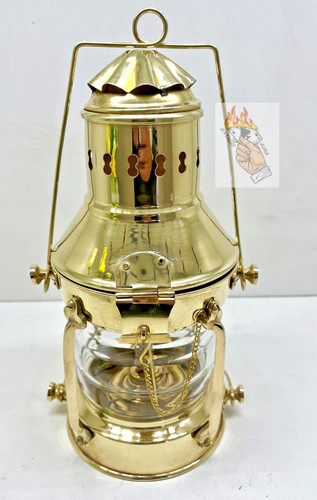 Brass copper anchor oil lamp - brass,