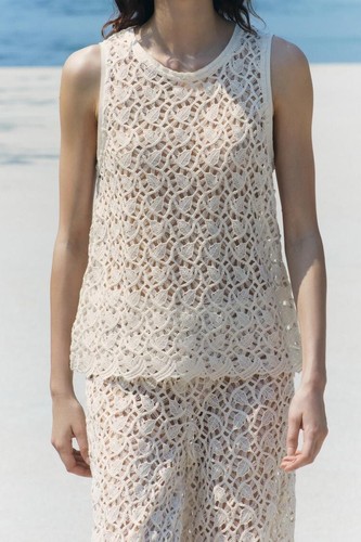 Zara cream lace crochet - zara,