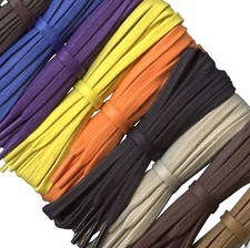 Flat Coloured Waxed Cotton Shoelaces - 5/6 mm - Lengths from 45 cm - 140 cm