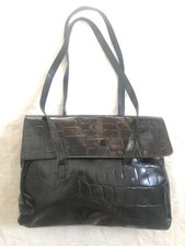 Prada Shoulder handbag Black Croc Leather vintage office work uni
