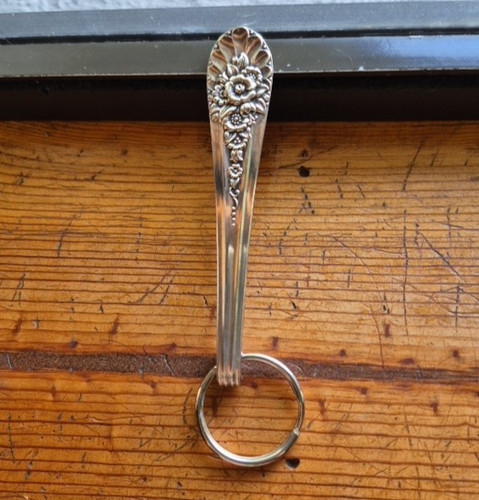 Vintage handmade silver key - silver,