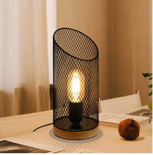 Metal modern table lamp wooden - modern,