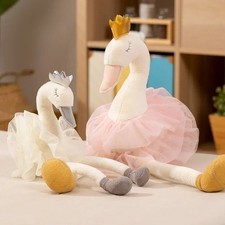 Swan Pink Skirt 40cm Plush Doll Stuffed Animal Soft Toy Toddler Fluffy Doll Gift