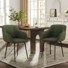 Goeurvant Dining Chairs Set of 2/4/6 Armchair Polyester Upholstered Chair Green