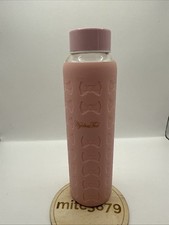 Ted Baker Pretty Pink Glass Water Bottle With Pink Bow Silicone Cover