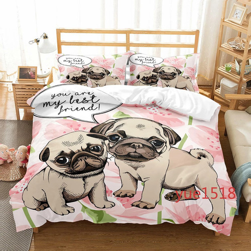 Cute dog the pug - cute, duvet