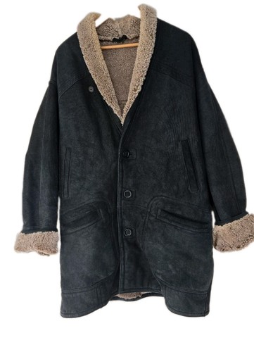 Vintage mens black shearling - vintage,