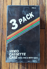 VHS and Beta Storage case ~3 Pack~ Vintage Video Cassette Protective Cases  *NOS
