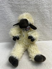 Vintage Manhattan Toy company black white fluffy sheep lamb soft toy plush