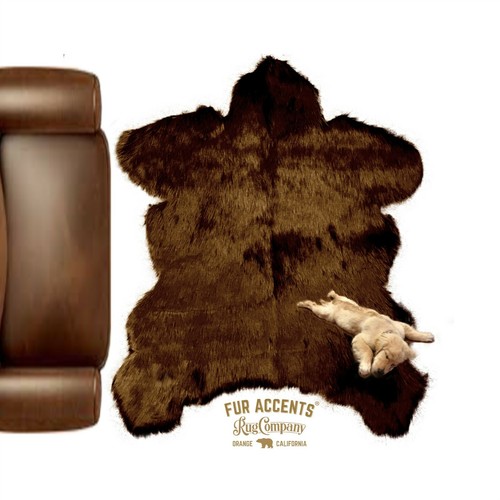 Bear skin rug plush brown - bear,
