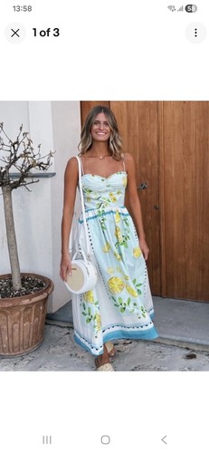 Zara lemon poplin - poplin, midi