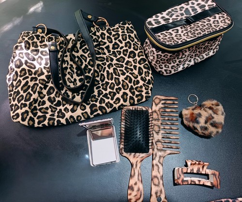 Leopard print handbag - print, bundle