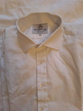 Harvie & Hudson white cotton shirt, 16in, double cuff