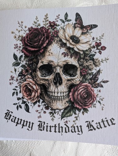 Personalised skull and - and, flowers