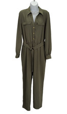 Biba Classic Tailored Jumpsuit, Womens Jumpsuit UK Size 12, Medium, Khaki, New