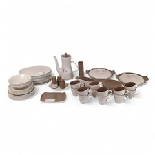 Poole Pottery Dinner & Tea Set Ceramic Mushroom & Sepia Collection - Preloved