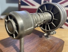 Executive desktop paper weight, Turbo Fan Engine model cast in pewter