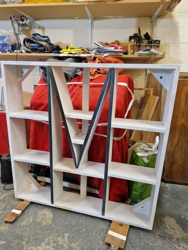 Antique library bookcase - library,