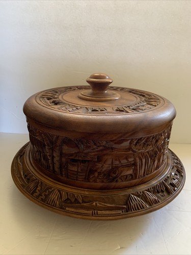 Wooden cake stand large - stand, hand