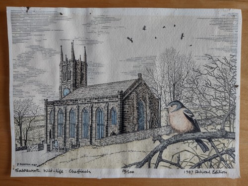Original coloured etching