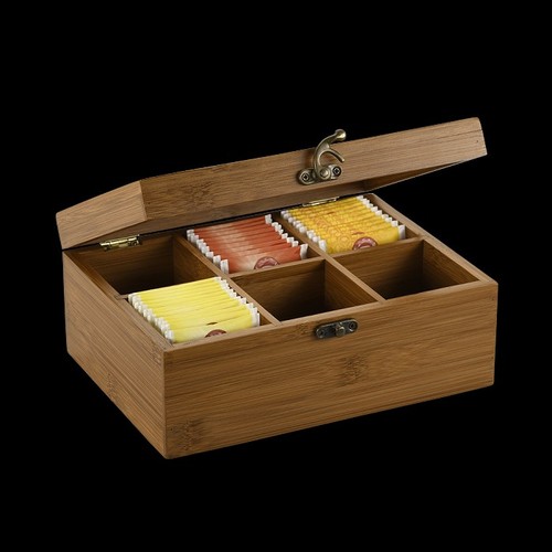 Bamboo tea box set fan - bamboo,
