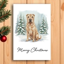 Shar Pei Christmas Card from the dog. Dog Lovers Card. Multiple breeds