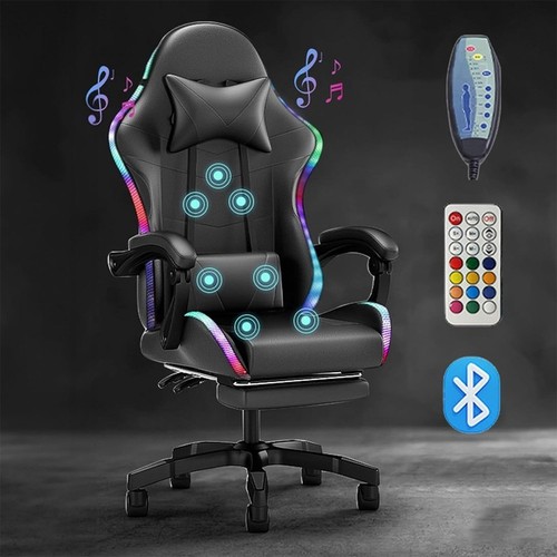 Massage gaming chair rgb - gaming, w/