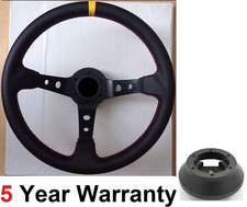 Leather steering wheel boss - leather,