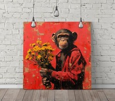 MONKEY & FLOWERS BANKSY