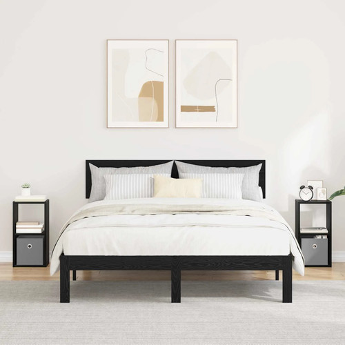 Walplus 2pcs black oak bedside - 2pcs,