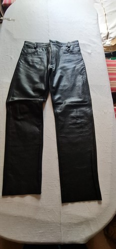 Black leather trousers - black,