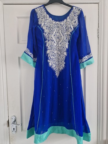 Asian blue dress with - blue,