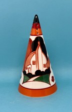 CLARICE CLIFF RARE BIZARRE FARMHOUSE CONICAL WEDGWOOD SUGAR SHAKER 