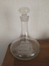 Clear glass ship's decanter