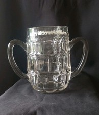 RARE Tetley Bittermen Join 'em Quart Glass 2 Pint Tankard Dimpled Jug 2 Handle