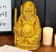 Star Wars: Boba Fett Buddha Statue, Star Wars Gifts, Boba Fett Helmet Sculpture